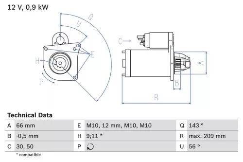 Starter BOSCH 0 986 018 860)