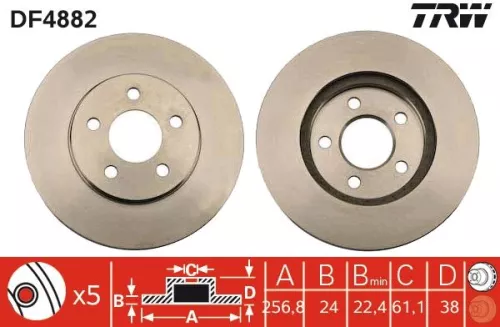 Remschijf TRW DF4882)