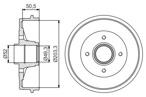 Brake Drum BOSCH 0 986 477 211)