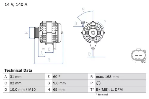 Alternator BOSCH 0 986 044 470)