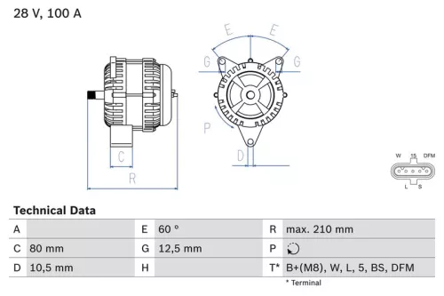 Alternator BOSCH 0 986 048 110)