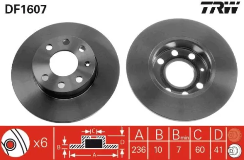 Remschijf TRW DF1607)