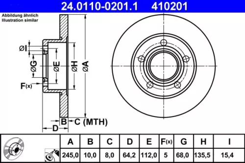 Remschijf ATE 24.0110-0201.1)