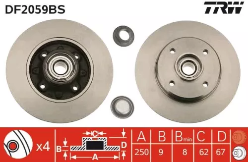 Brake Disc TRW DF2059BS)