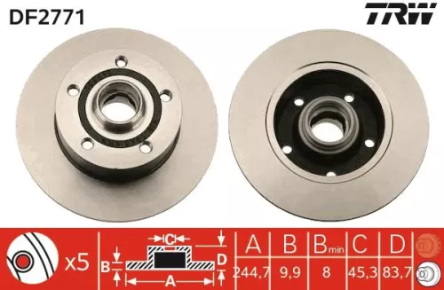 Brake Disc TRW DF2771)