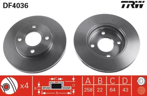 Brake Disc TRW DF4036)