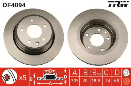 Remschijf TRW DF4094)