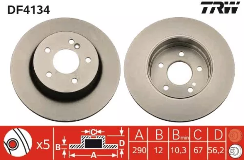 Remschijf TRW DF4134)