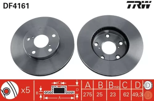Remschijf TRW DF4161)