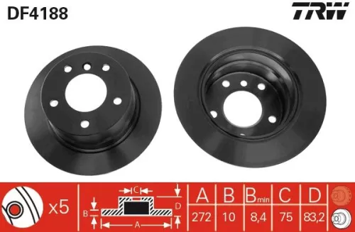 Remschijf TRW DF4188)