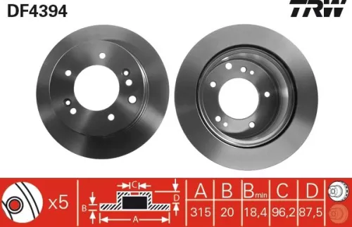Remschijf TRW DF4394)