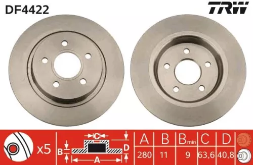 Brake Disc TRW DF4422)