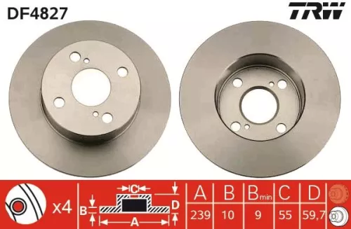 Remschijf TRW DF4827)