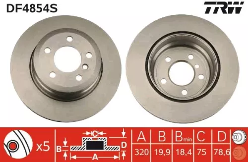 Remschijf TRW DF4854S)