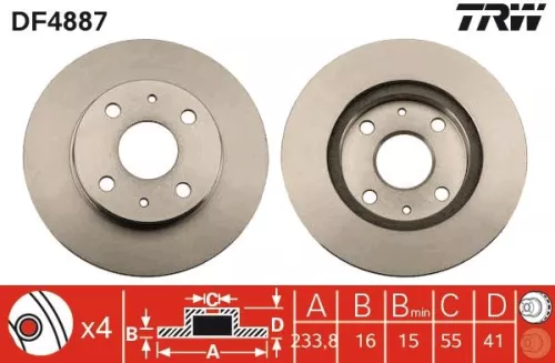 Remschijf TRW DF4887)