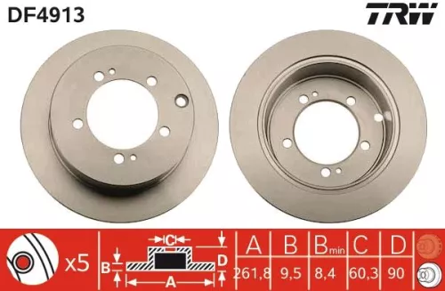 Remschijf TRW DF4913)