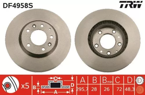 Remschijf TRW DF4958S)