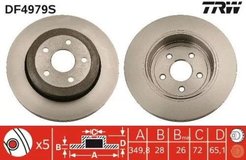 Remschijf TRW DF4979S)