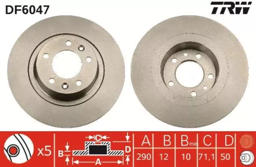 Remschijf TRW DF6047)