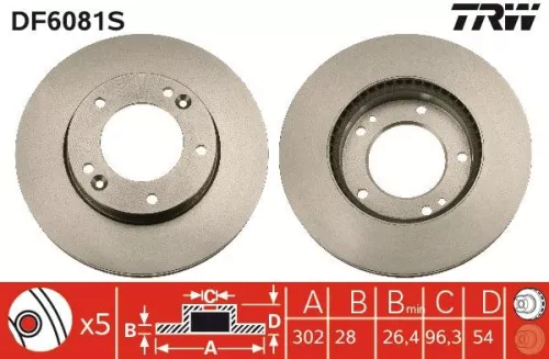 Remschijf TRW DF6081S)