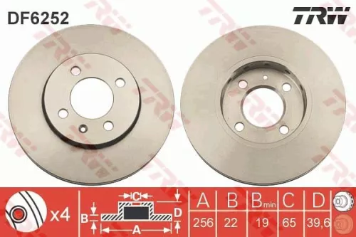 Brake Disc TRW DF6252)