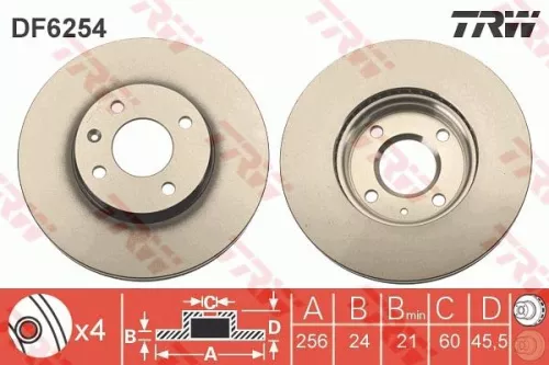 Remschijf TRW DF6254)