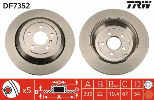 Remschijf TRW DF7352)
