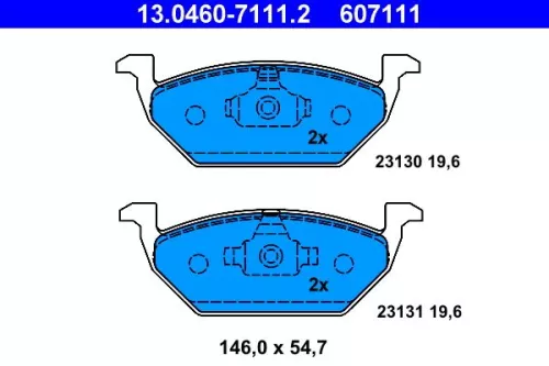 Brake Pad Set, disc brake ATE 13.0460-7111.2)