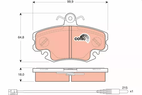 Brake Pad Set, disc brake TRW GDB1465)