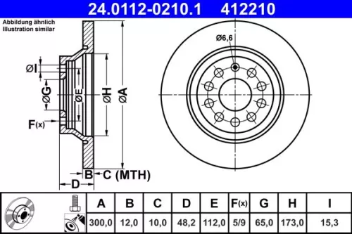 Brake Disc ATE 24.0112-0210.1)