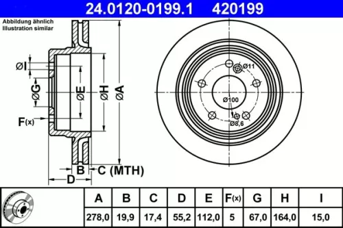 Remschijf ATE 24.0120-0199.1)