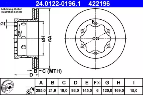 Brake Disc ATE 24.0122-0196.1)