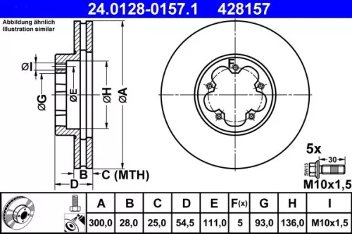 Brake Disc ATE 24.0128-0157.1)