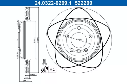 Remschijf ATE 24.0322-0209.1)