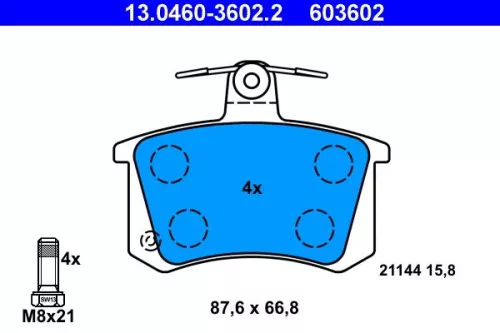 Brake Pad Set, disc brake ATE 13.0460-3602.2)
