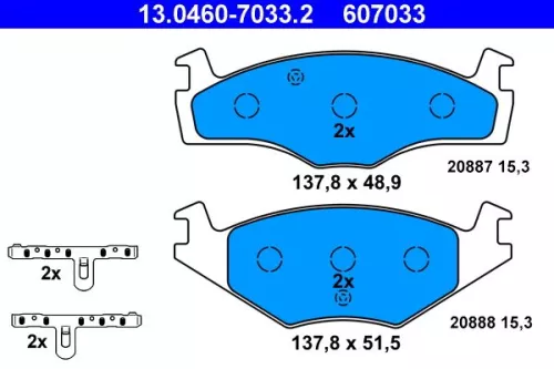 Brake Pad Set, disc brake ATE 13.0460-7033.2)
