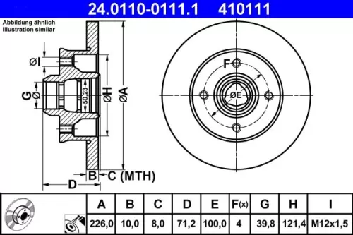 Brake Disc ATE 24.0110-0111.1)