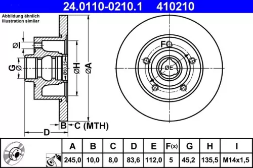 Brake Disc ATE 24.0110-0210.1)
