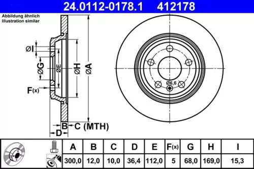 Brake Disc ATE 24.0112-0178.1)