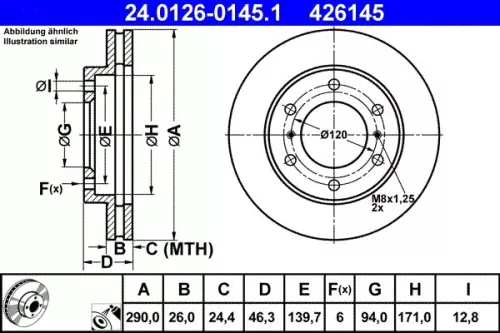 Remschijf ATE 24.0126-0145.1)