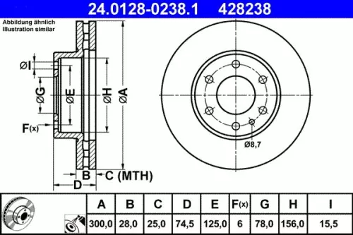 Brake Disc ATE 24.0128-0238.1)