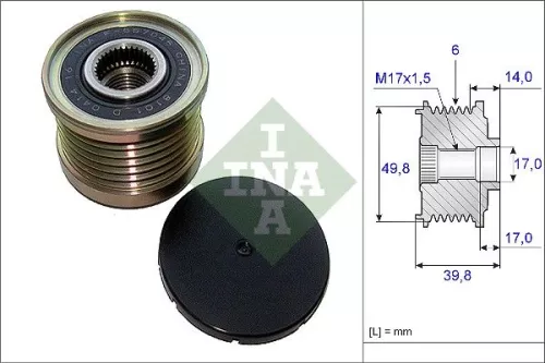 Vrijloopkoppeling van de dynamo Schaeffler INA 535 0146 10)