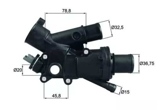 Thermostaat, koelvloeistof MAHLE TH 43 83)
