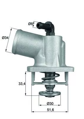 Thermostaat, koelvloeistof MAHLE TI 55 92D)