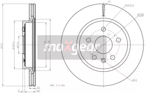 Remschijf MAXGEAR 19-2368MAX)