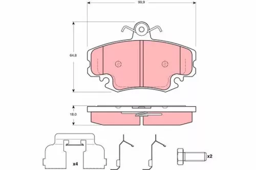 Brake Pad Set, disc brake TRW GDB1635)