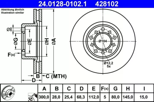 Remschijf ATE 24.0128-0102.1)