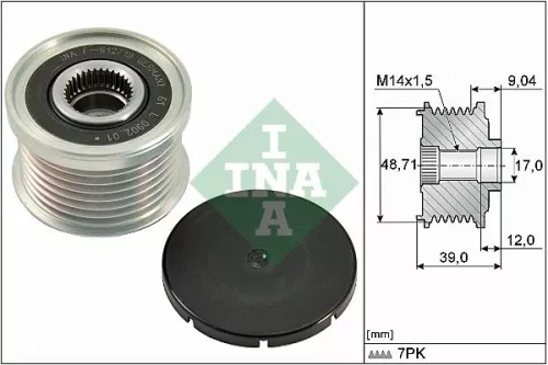 Vrijloopkoppeling van de dynamo Schaeffler INA 535 0275 10)