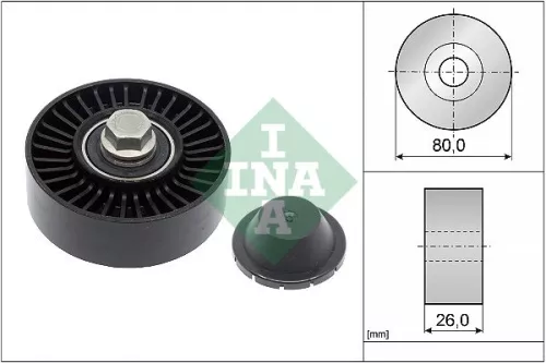 Ombuigings-/geleidingspoelie, V-geribbelde riem Schaeffler INA 532 0512 10)