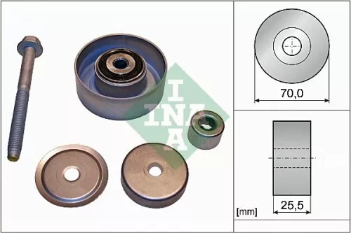 Ombuigings-/geleidingspoelie, V-geribbelde riem Schaeffler INA 532 0665 10)